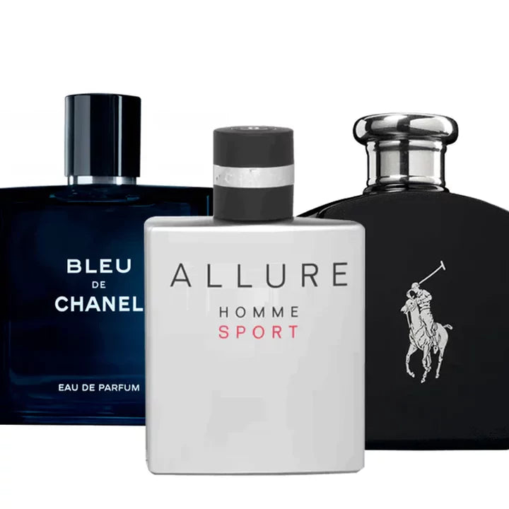 Combo 3 Perfumes Masculinos - Chanel Allure, Bleu de Chanel, Polo